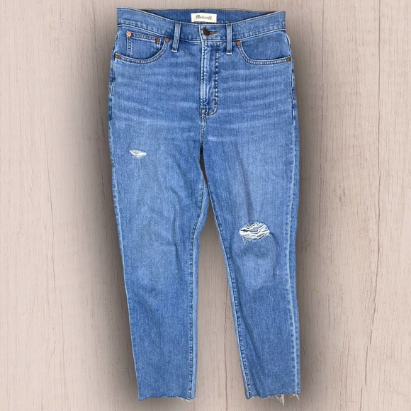 Madewell Blue Straight Leg Jeans - Picture 1 of 4